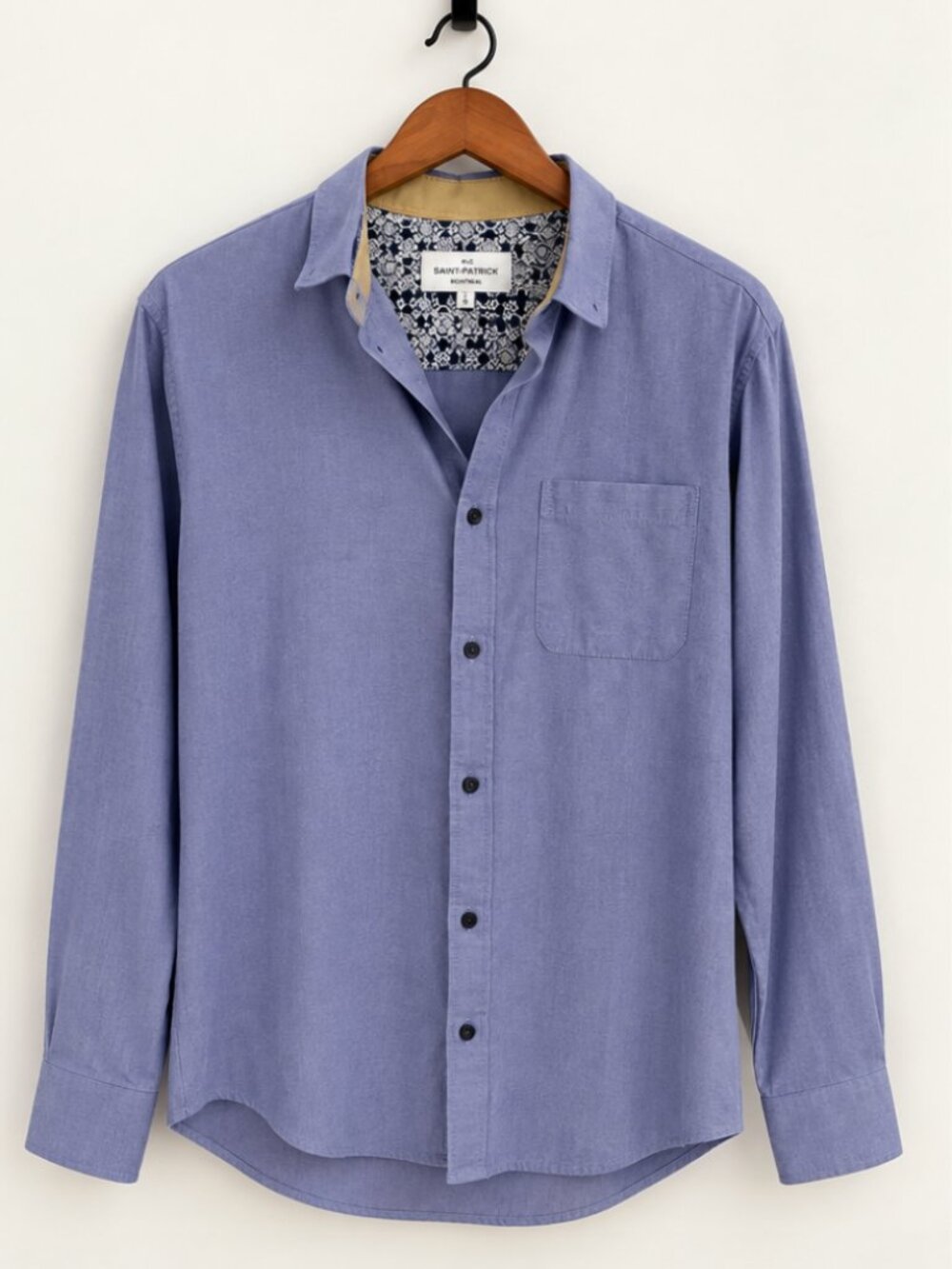 Rue Saint Patrick Basket Weave Long Sleeve Oxford Shirt in Lavender Purple